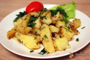 Картофель запеченный с сыром и шампиньонами