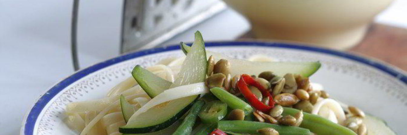 Лингвини с цукини и стручковой фасолью