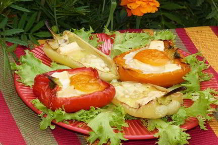 Лодочки из запеченного перца