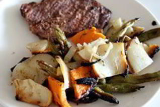 Овощи в фольге на гриле