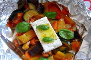Овощи, запеченные в духовке в фольге