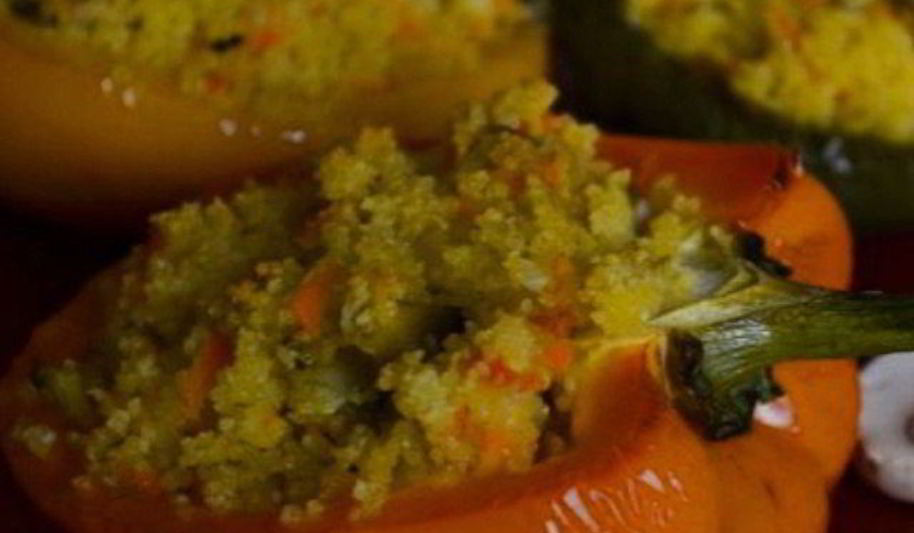 Рецепт перец, фаршированный кускусом и грибами