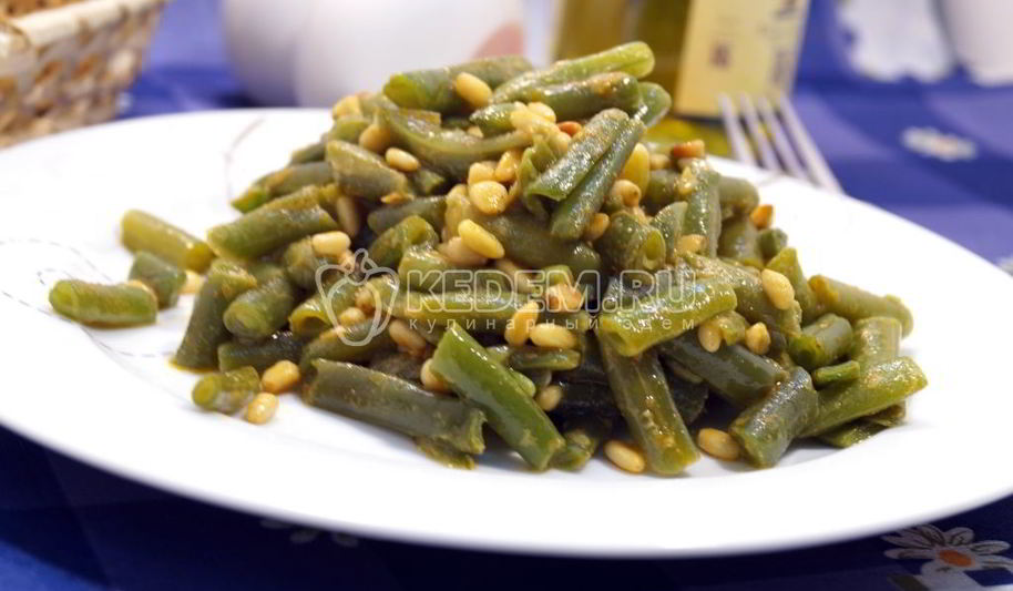 Рецепт стручковая фасоль с кедровыми орешками
