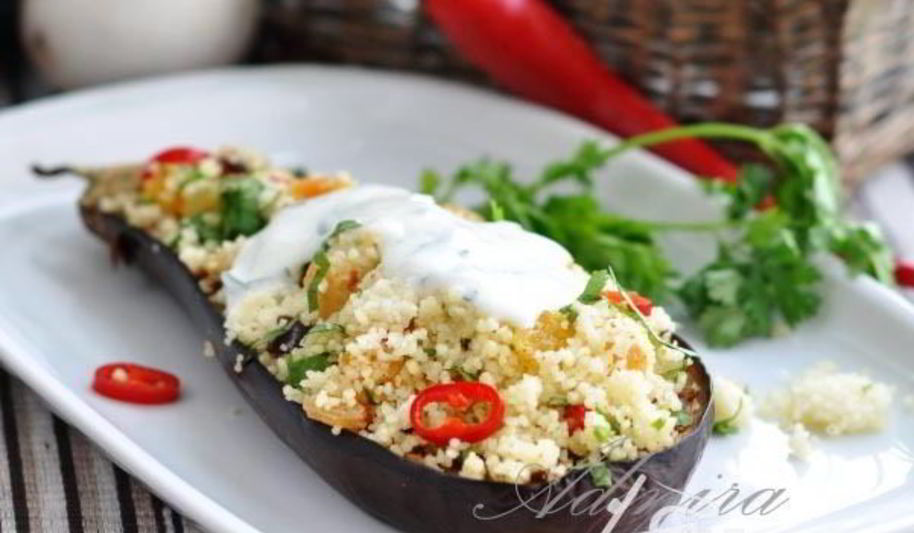 Рецепт запеченные баклажаны с фруктовым кускусом