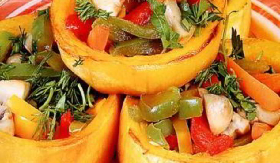 Рецепт запеченные кабачки с овощной смесью