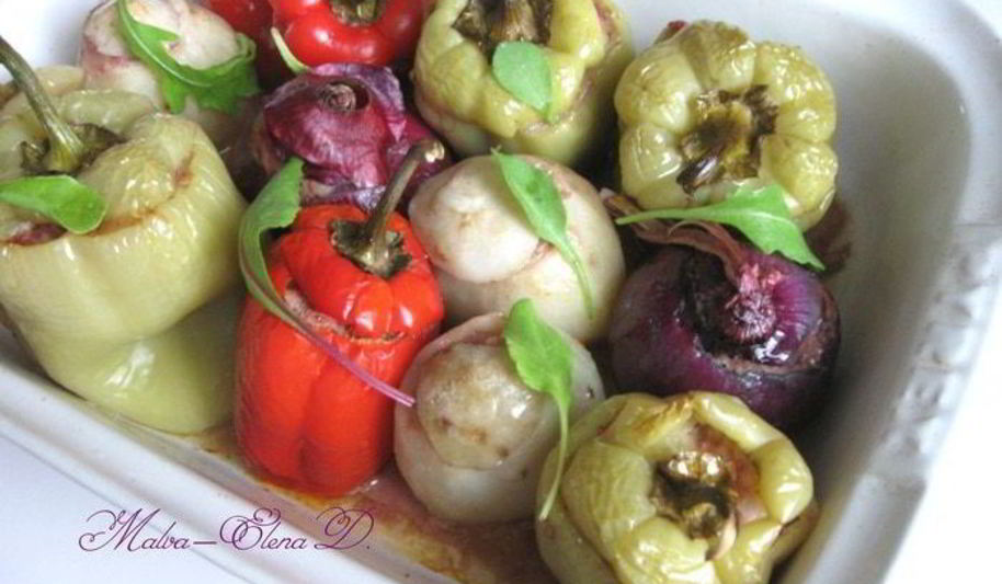 Рецепт запеченные овощи, фаршированные мясом и каперсами