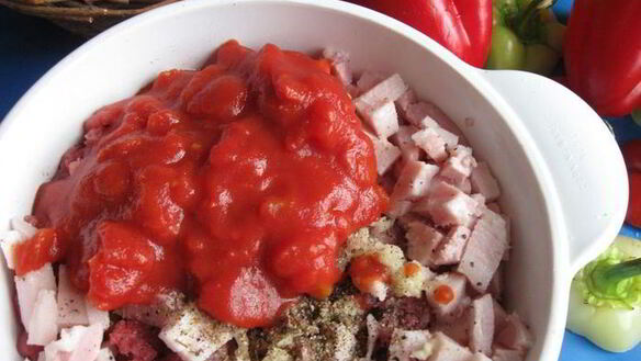 ШАГ 5. запеченные овощи, фаршированные мясом и каперсами