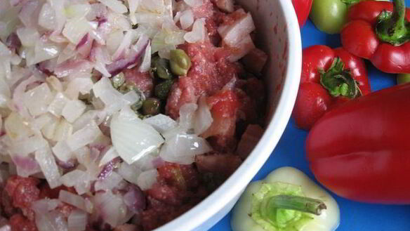 ШАГ 7. запеченные овощи, фаршированные мясом и каперсами