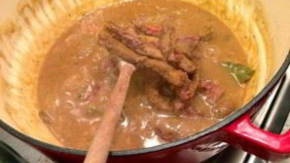 ШАГ 6. говяжья печень с грибами