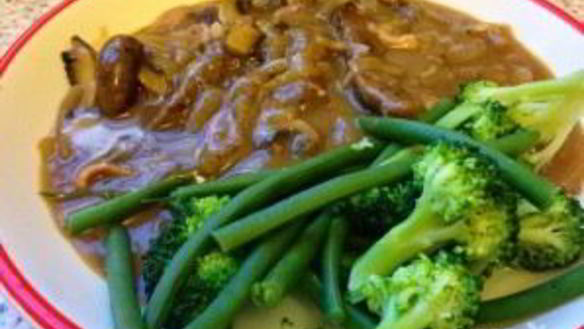 ШАГ 7. говяжья печень с грибами