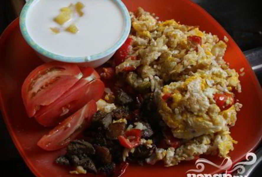 Говяжья печенка с картофелем