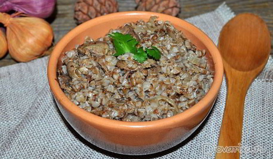 Рецепт греча с куриной печенью