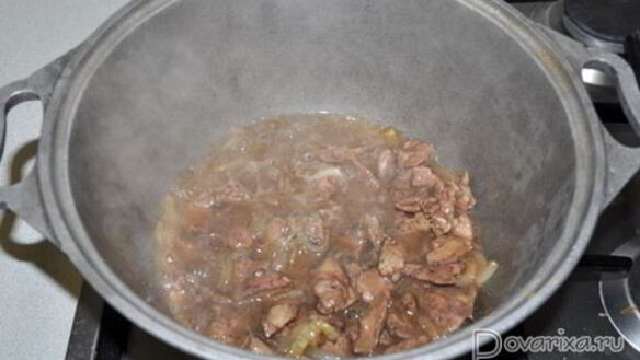 ШАГ 6. греча с куриной печенью