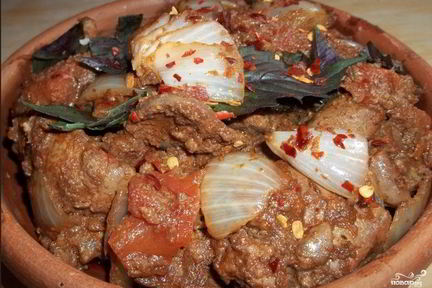 Куриная печень по-грузински