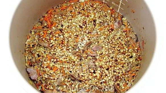 ШАГ 12. куриная печень с гречкой в мультиварке