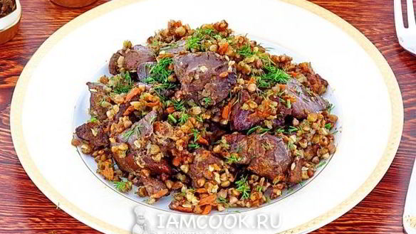 ШАГ 13. куриная печень с гречкой в мультиварке
