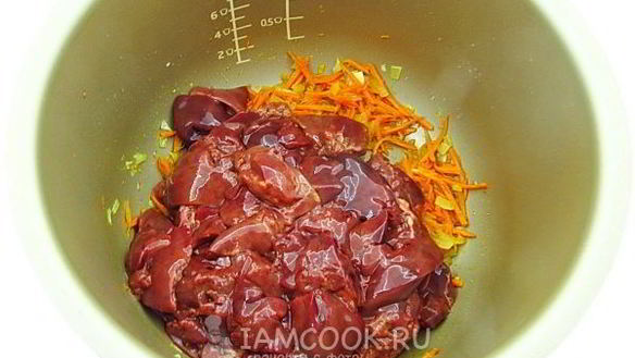 ШАГ 8. куриная печень с гречкой в мультиварке