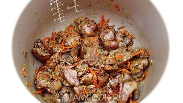 ШАГ 9. куриная печень с гречкой в мультиварке