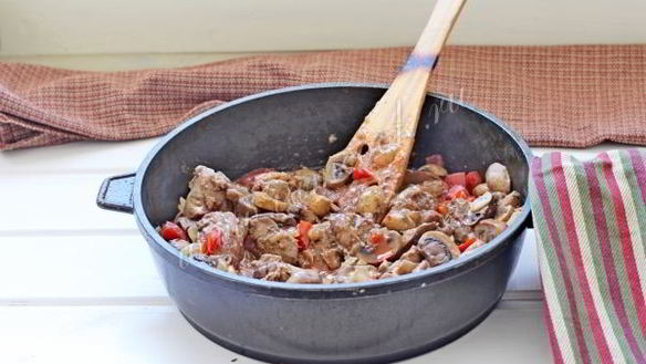 ШАГ 11. куриная печень с шампиньонами