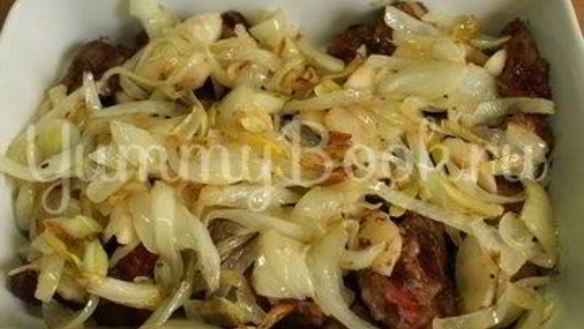 ШАГ 5. куриная печень с яблоками