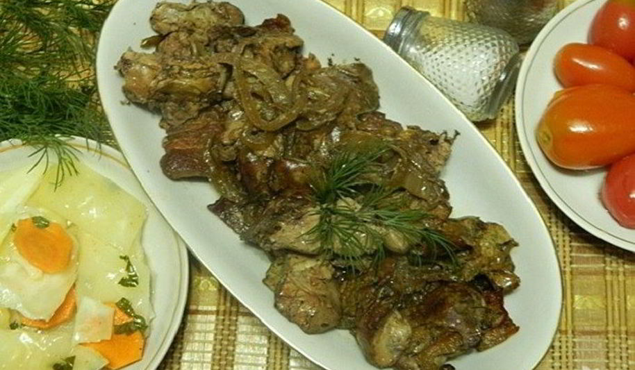Рецепт куриная печень, запеченная в фольге