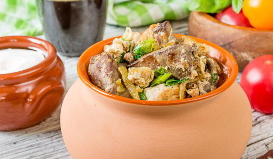 Рецепт куриная печень, жареная с яйцом