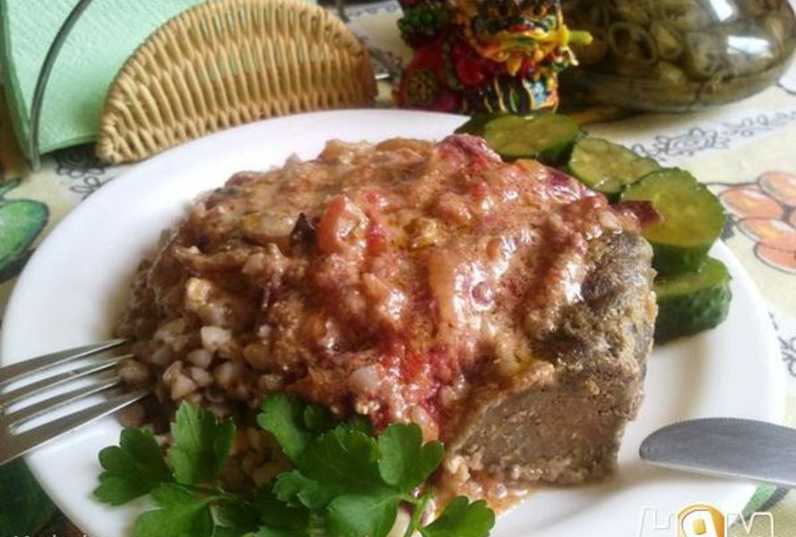 Печень говяжья в имбирно-сливовом соусе