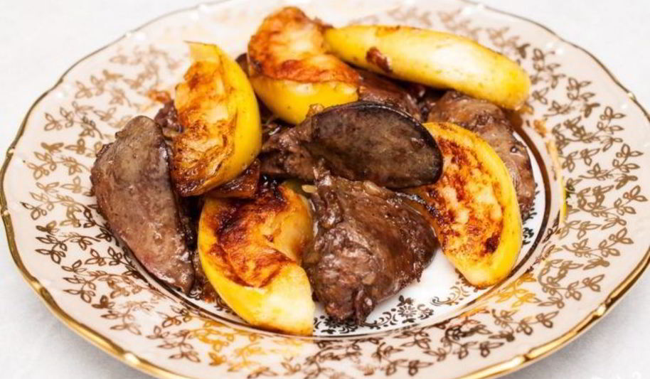 Рецепт печень индейки с яблоками