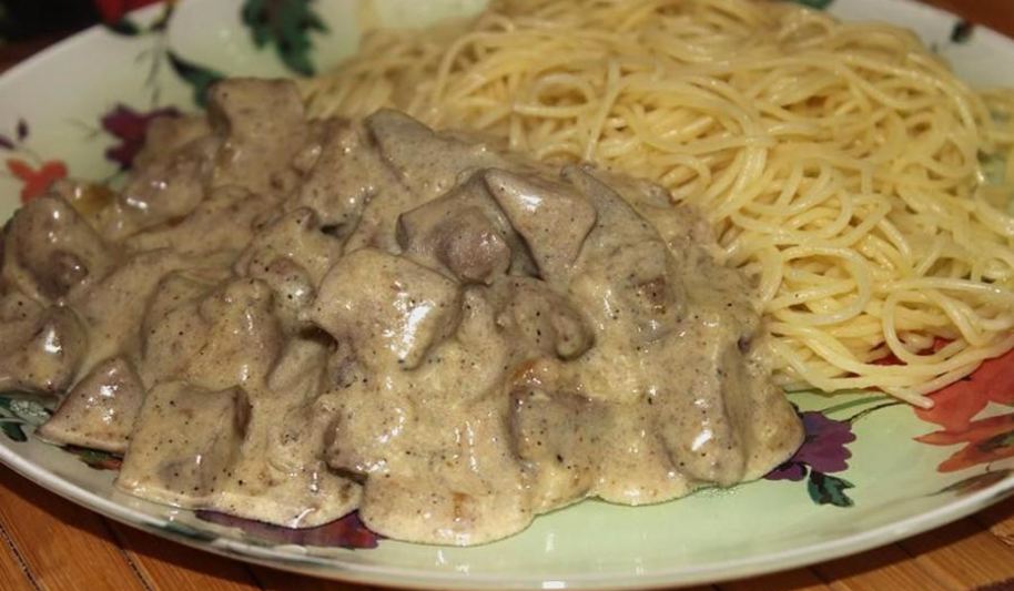 Рецепт печень индейки в сметане