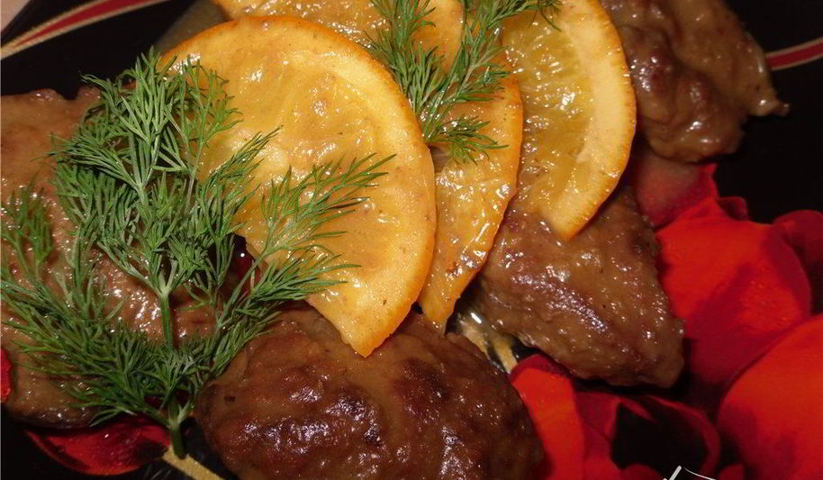 Рецепт печень с апельсинами в соусе