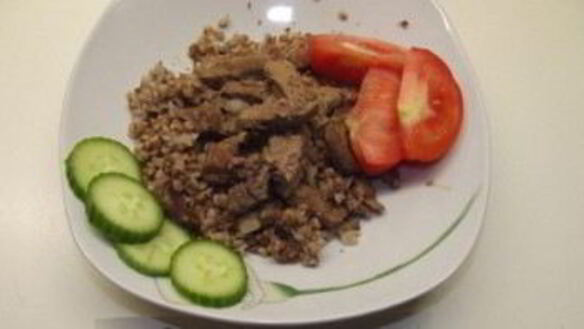 ШАГ 5. печень с гречкой