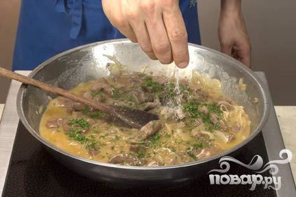 Печень с полентой