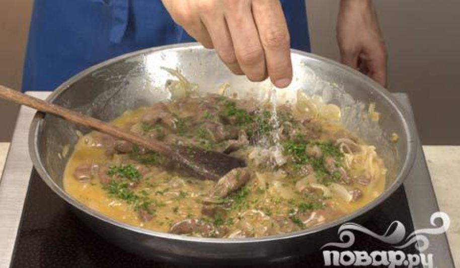 Рецепт печень с полентой