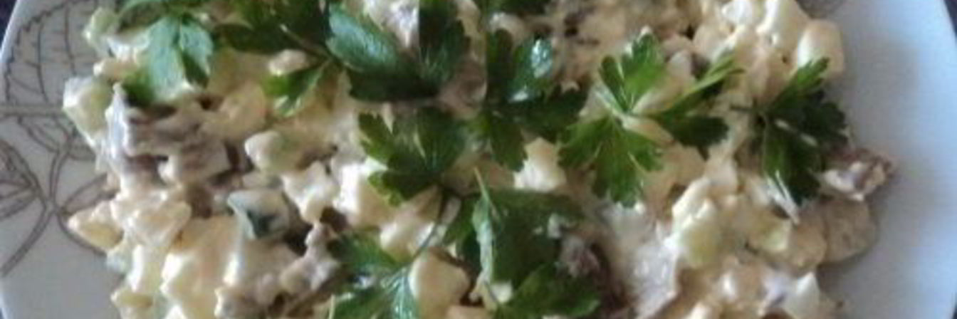 Печень с вешенками