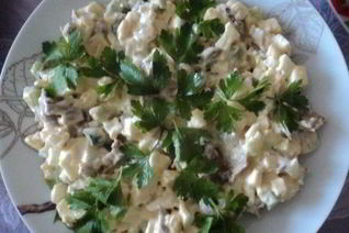 Печень с вешенками