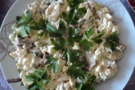 Печень с вешенками