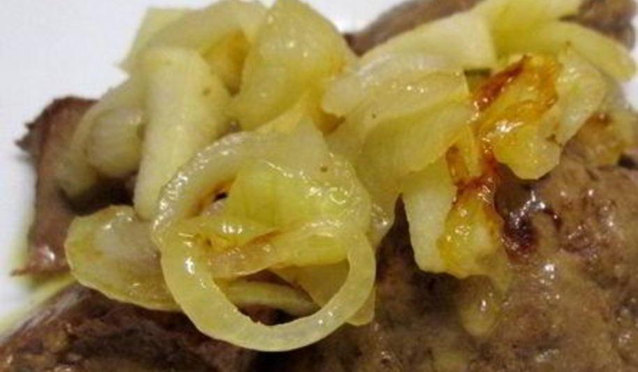 Рецепт печень с яблоками в мультиварке