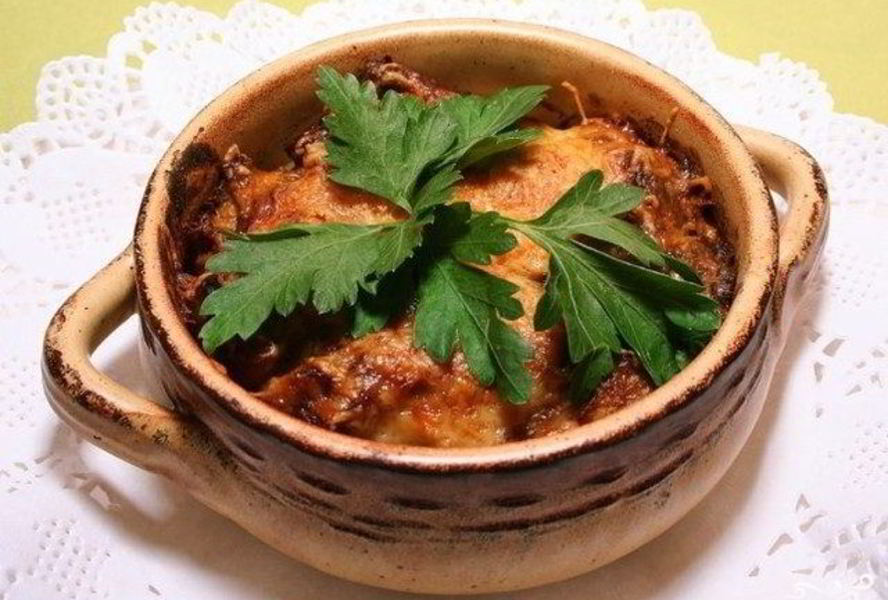 Печень в горшочках