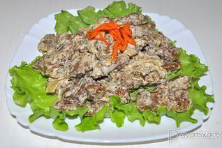 Печень в сметанно-горчичном соусе