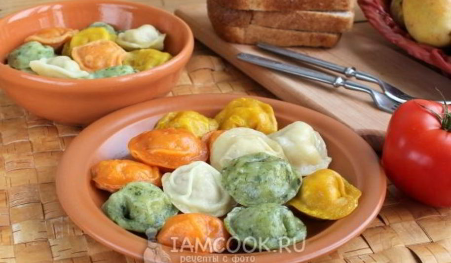 Рецепт пельмени цветные