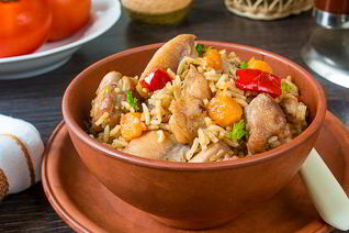 Пилав с курицей и тыквой