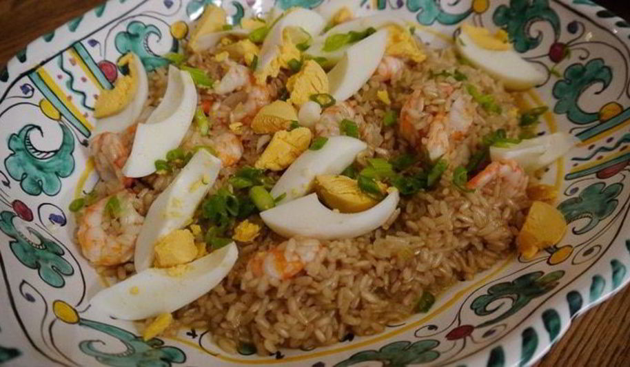 Рецепт плов из бурого риса с креветками