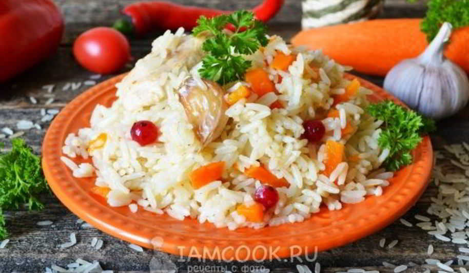 Рецепт плов из пропаренного риса с курицей
