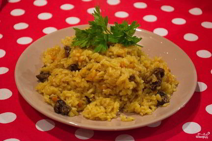 Плов с белыми грибами