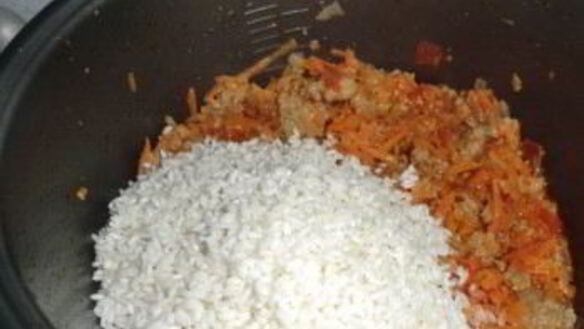 ШАГ 4. плов с фаршем в мультиварке