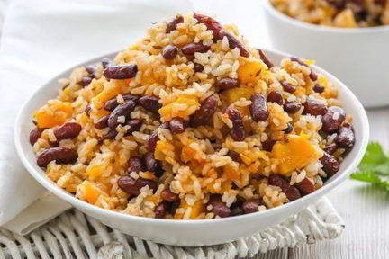 Плов с фасолью и тыквой