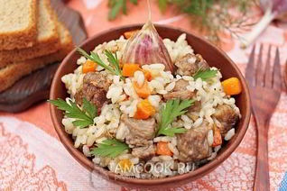 Плов с говядиной на сковороде