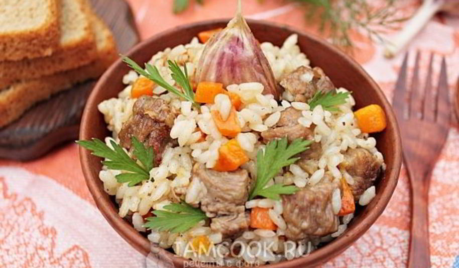 Рецепт плов с говядиной на сковороде