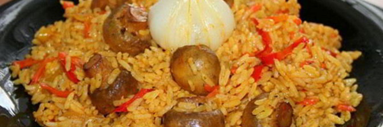 Плов с грибами и болгарским перцем