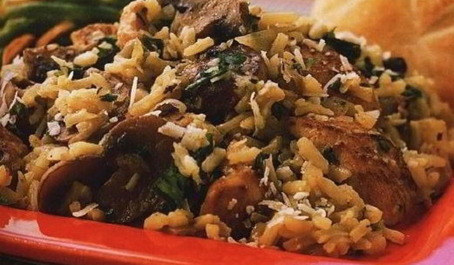 Рецепт плов с курицей и грибами